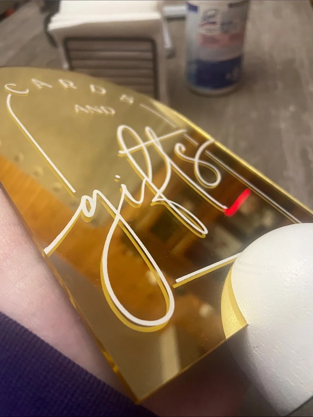 Gold 'Cards and Gifts' Decorative Sign